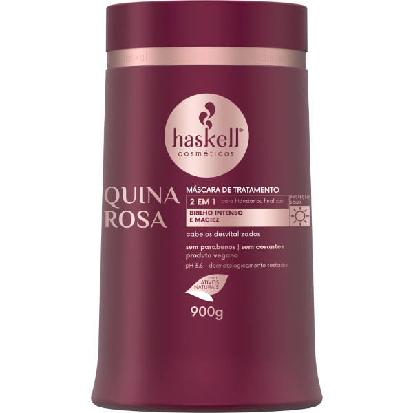 Máscara Capilar Quina Rosa 900gr Haskell | Hidratação intensa e revitalização profunda em Oferta na Shopee