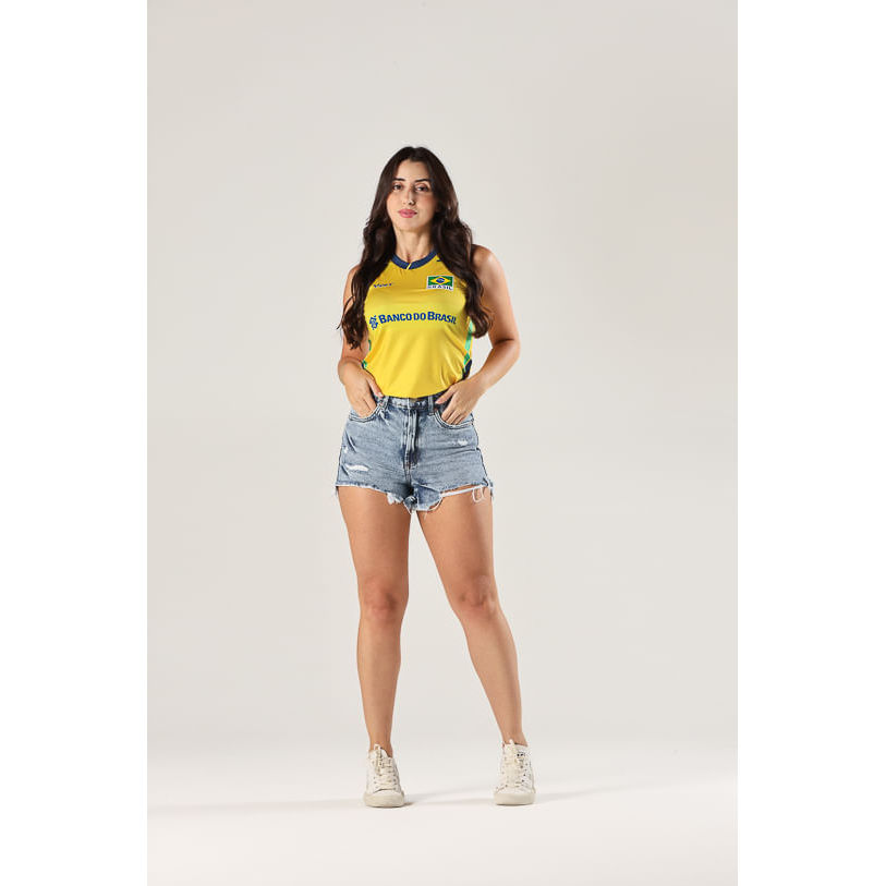 Detalhes do Regata Jogo 1 Vôlei Brasil Oficial Feminina Volt