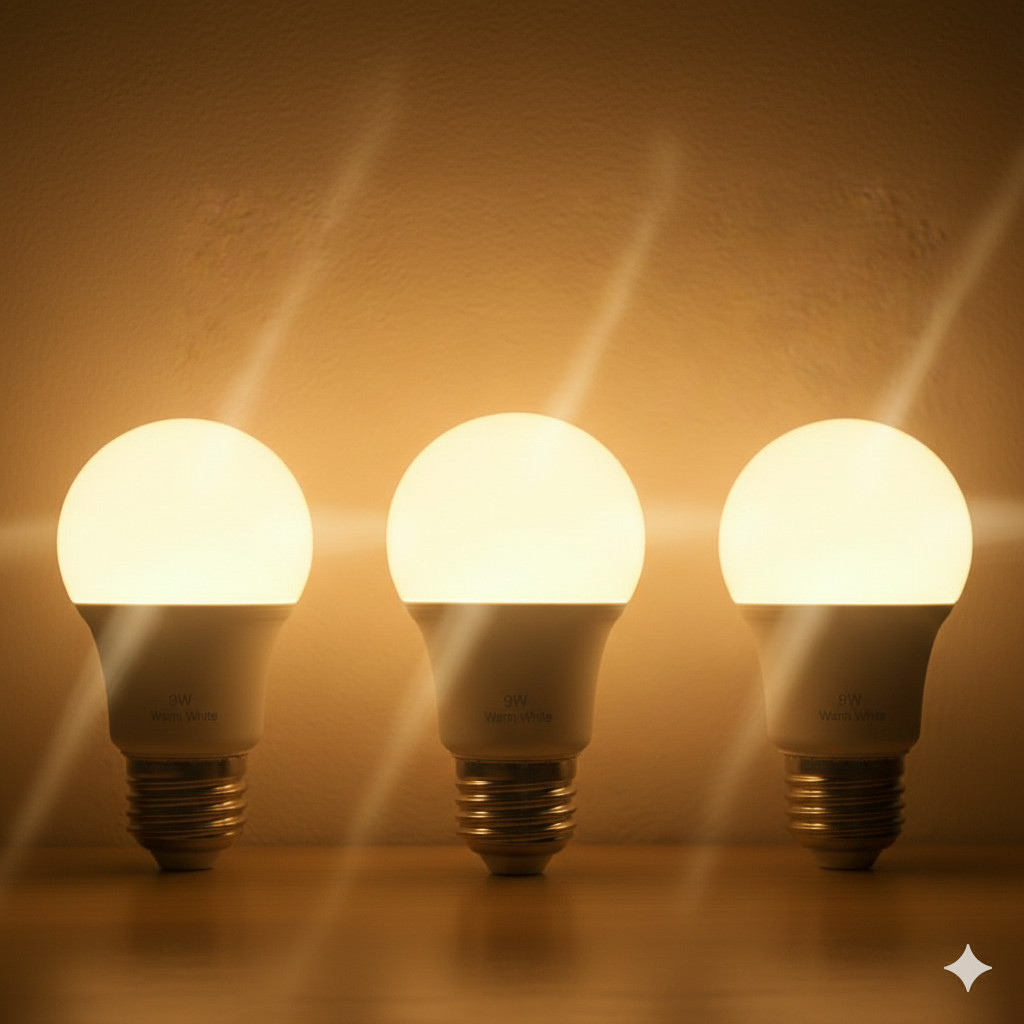 Kit 3 lâmpada de led amarela / iluminação/ lâmpada amarela / 9W 3000k Bivolt / lâmpadas de led