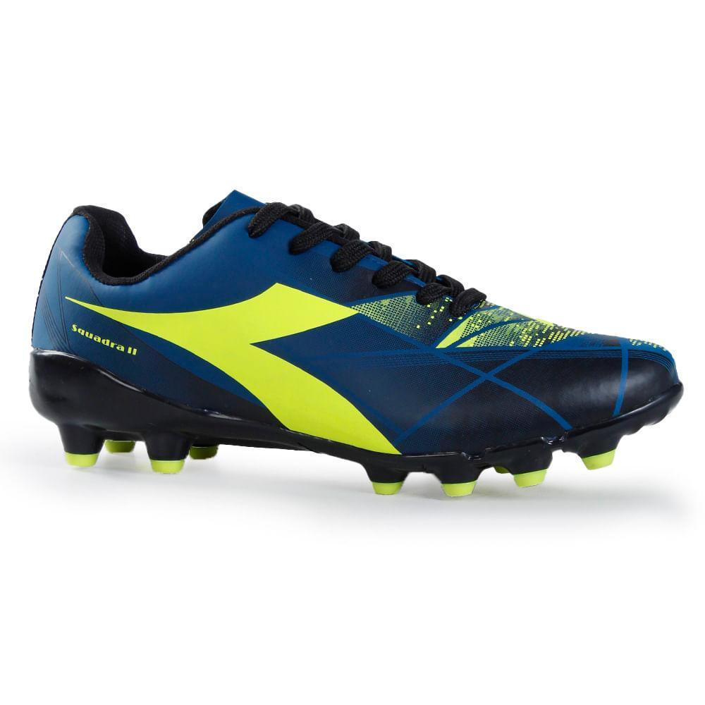 Chuteira Unissex Diadora Squadra II Campo Azul e Preto em Oferta na Shopee