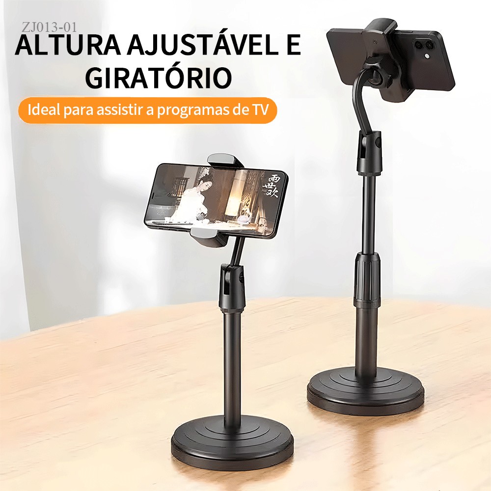 Suporte De Celular Tripe Para Mesa ldeal Para Gravacao De Videos Ajustavel 360° ZJ005 Resistente e Durável