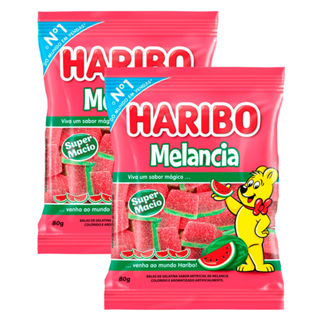 Kit 2 Balas de Gelatina Haribo Melancia 80g em Oferta na Shopee