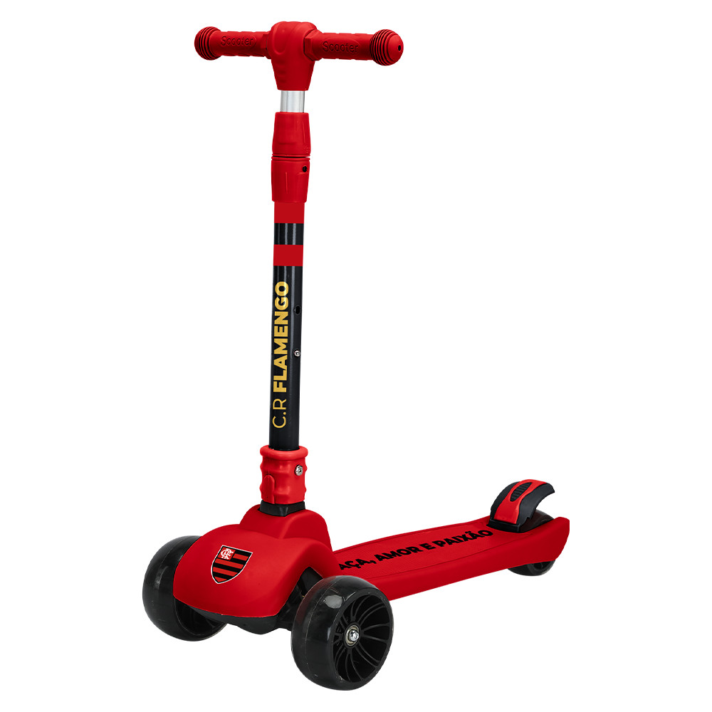 Patinete Dobrável Infantil Scooter Net Flamengo Zoop Toys Cor Vermelho