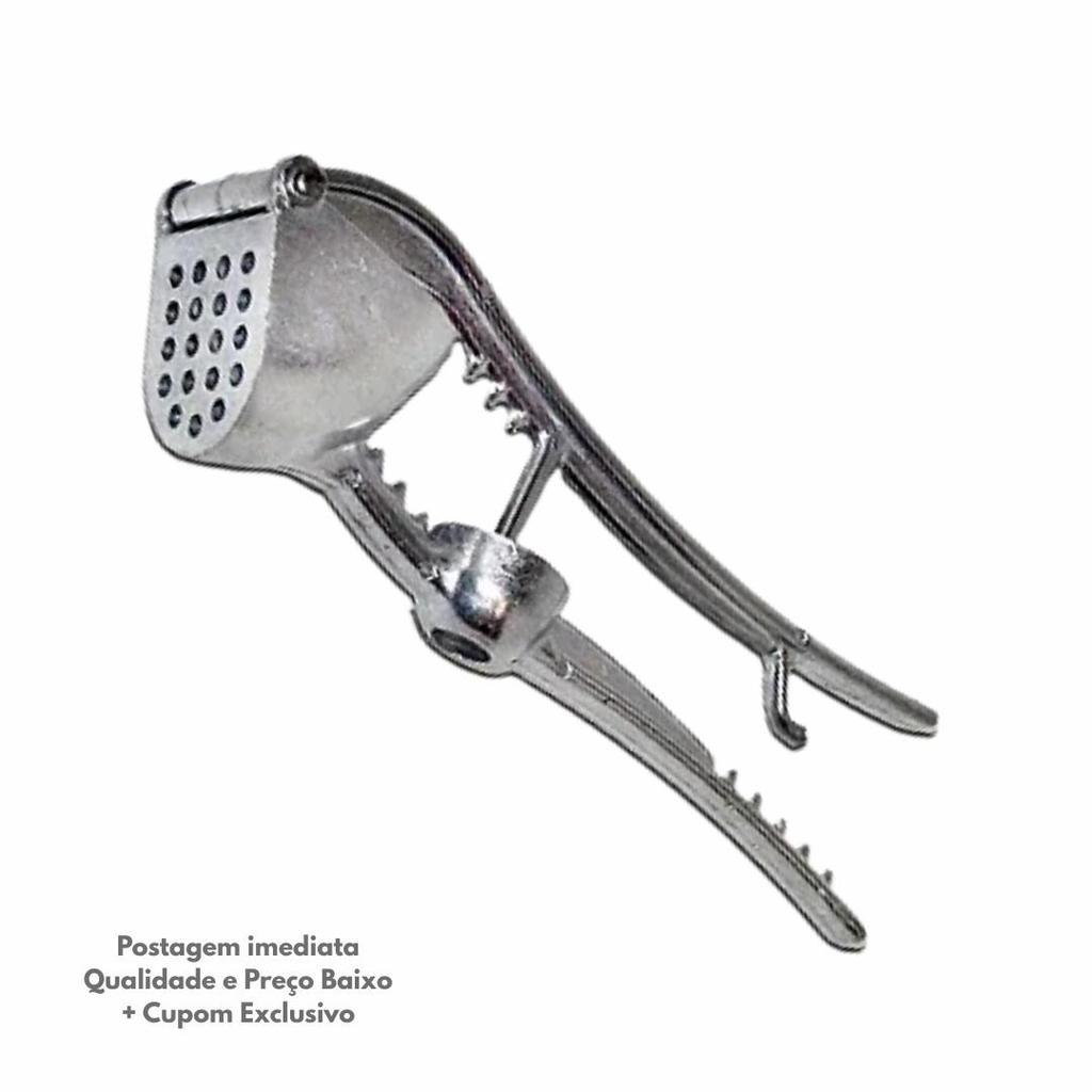 Espremedor de Alho 5 em 1 Manual em Aluminio Fundido Resistente Pratico e Durável em Oferta na Shopee