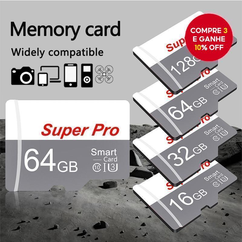 Novo cartão de memória flash de alta velocidade micro TF/SD 128GB/64GB/32GB/16GB/8GB Classe 10, adequado para