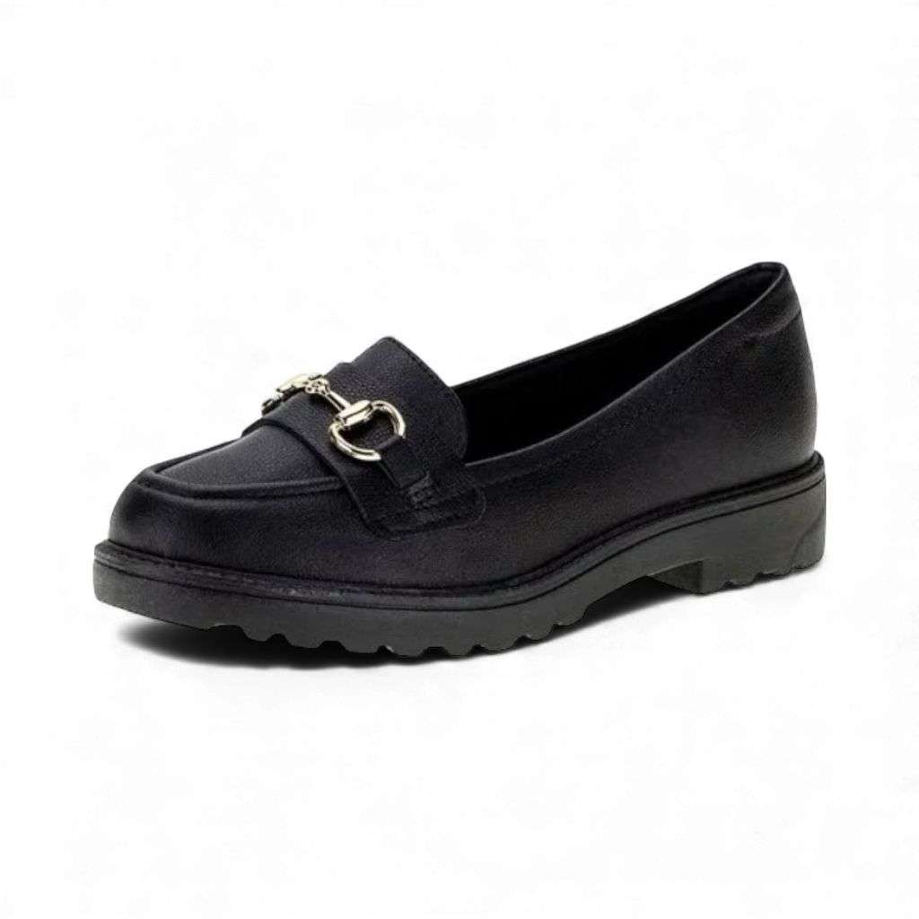 Mocassim Loafer Tratorado Feminino Modare Ultraconforto Casual Elegante Leve Confortável Preto