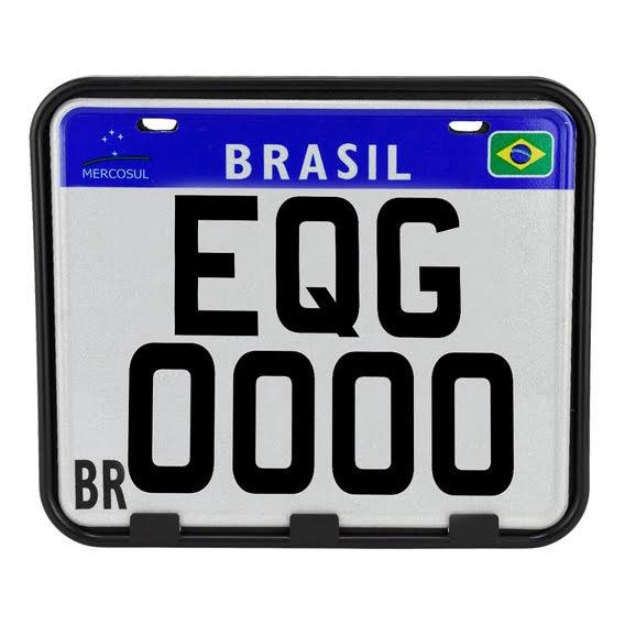 Suporte Moldura Placa Moto Anti Quebra Grande Mercosul 20×17 CM