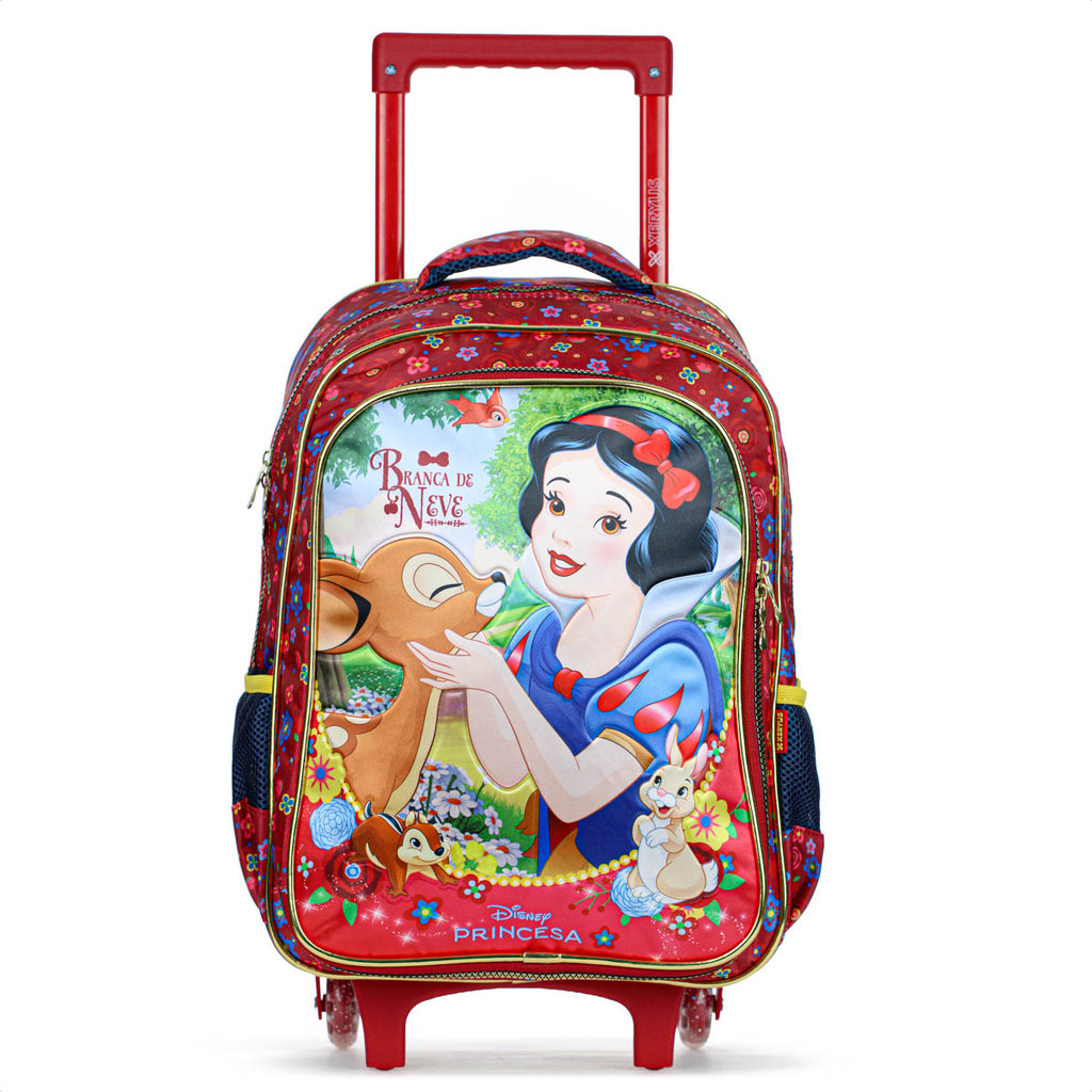 Mochila Com Rodas Escolar Xeryus 16 Branca de Neve 14720 Vermelho e Azul - Infantil em Oferta na Shopee