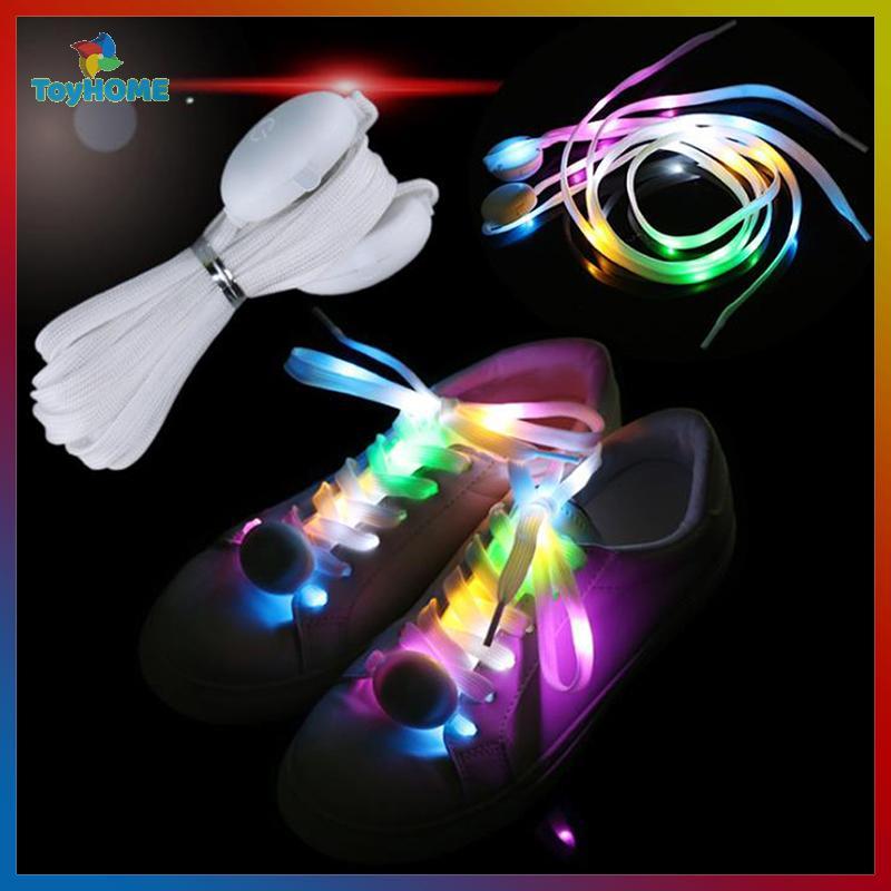 LAHB > Cadarços De Sapato LED Flash Light Up Colors Glow Piscando Algodão Festa Legal Novo