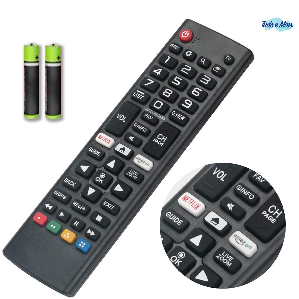 Controle compatível com TVs LG 24 32 40 43 50 55 65 polegadas Smart 4K LED LCD