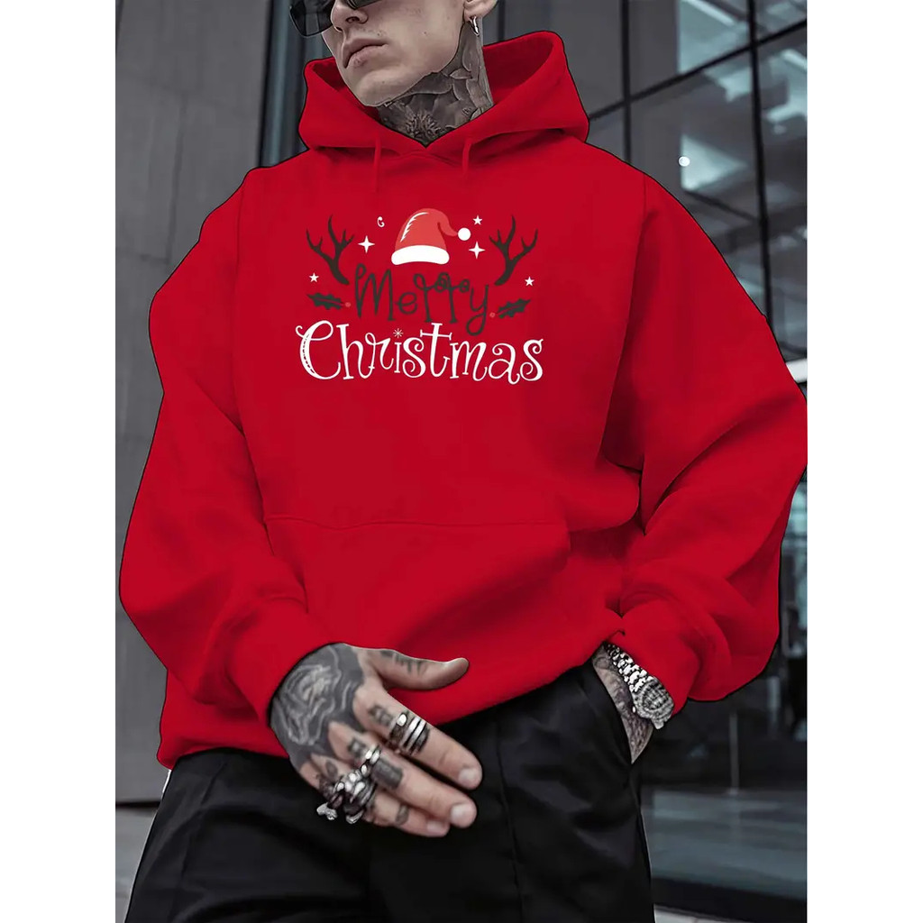 Blusa Moletom Canguru Em Algodão Merry Christmas Unissex