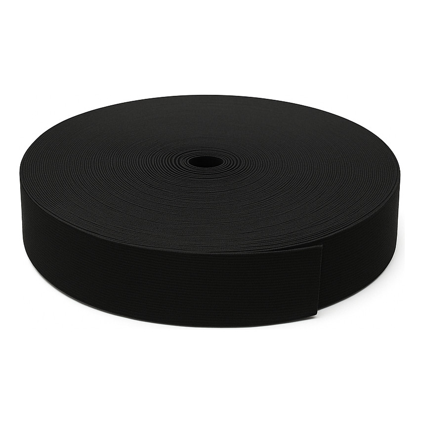 Rolo Elástico Zanotti Jaraguá 3cm Preto Liso 25m