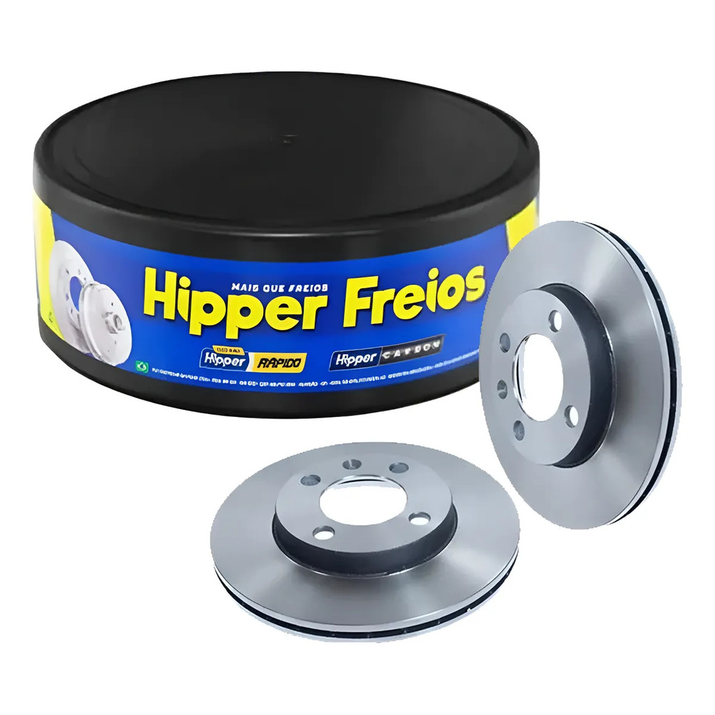 Par Disco Freio HIPPER FREIOS Ventilado Chevrolet Cobalt Joy Joy Plus Onix Prisma 1.0 1.4 1.8 8V 1.0 12V - Cod. HF51C