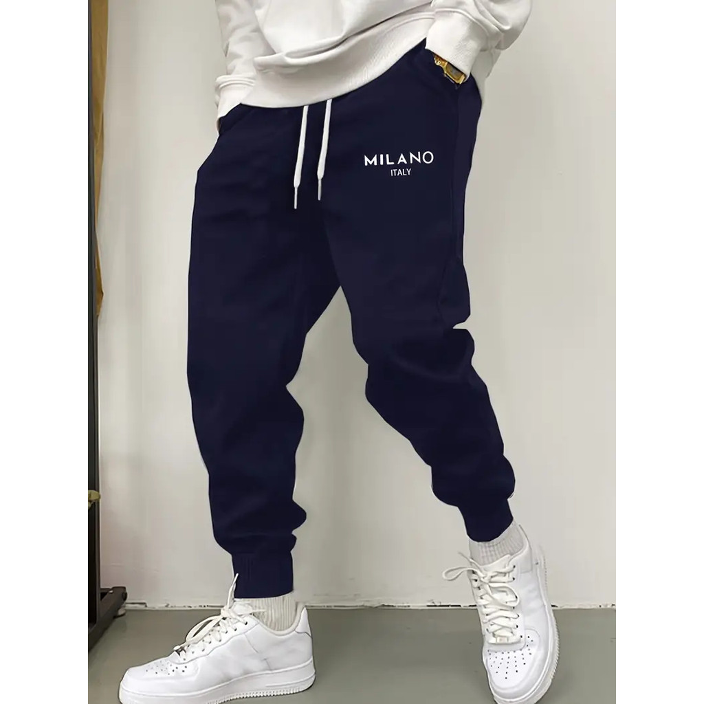 Calça Moletom Fitness Algodão Milano Italy Fitness Unissex Flanelada Com Regulagem Confortável