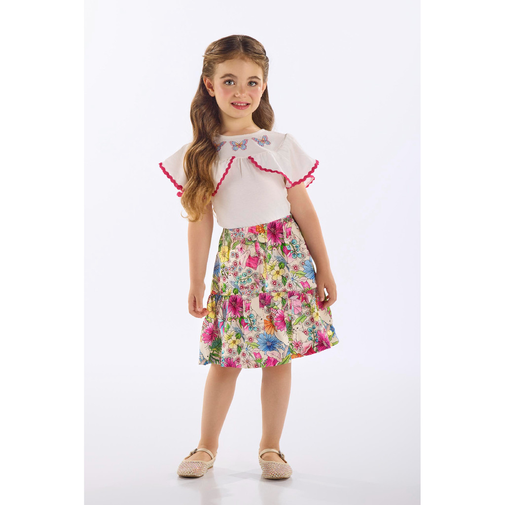 Conjunto Infantil Blusa e Saia-Short Up Baby em Oferta na Shopee