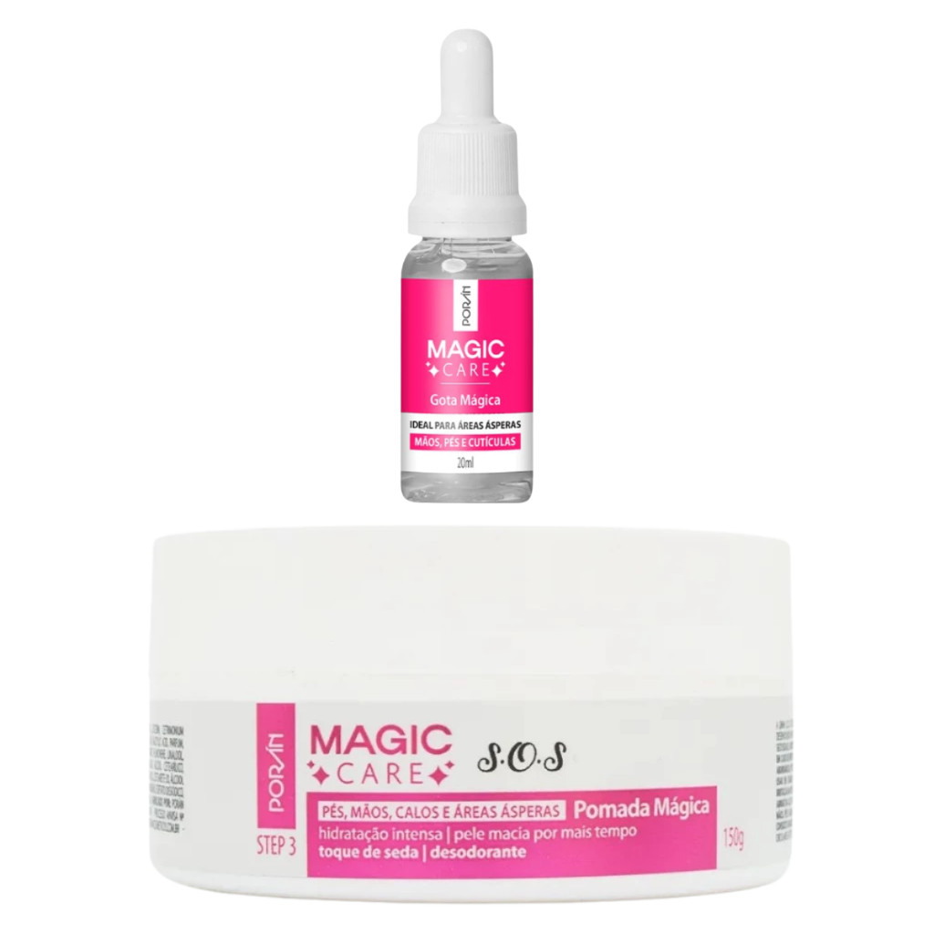 KIT SPA P/ PÉS RELAXANTE - POMADA MÁGICA HIDRATAÇÃO ESCALDA PÉS + GOTA MÁGICA P/ ÁREAS ÁSPERAS DETOX