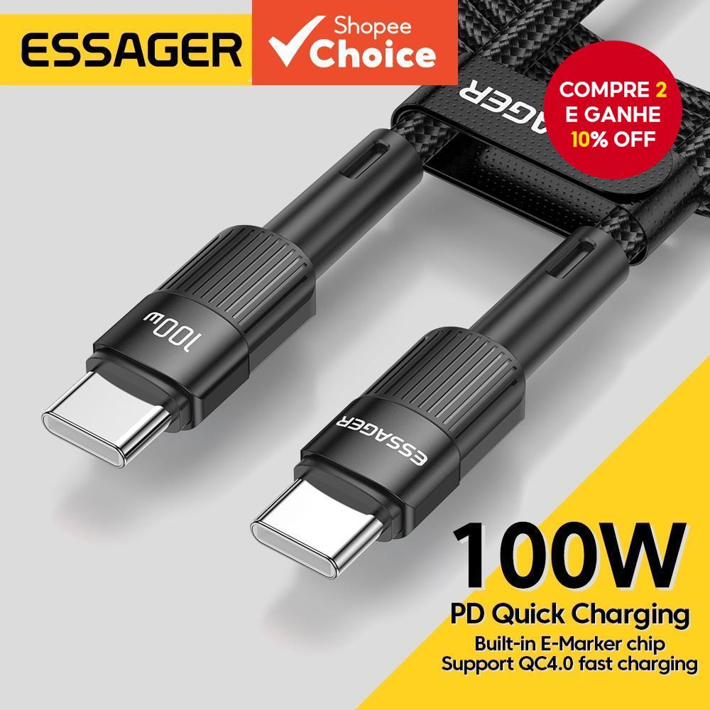 Essa Essager Fast Charge 5A 100W Tipo C Para USB QC4.0 Cabo De Carregamento Mbk Telefone Móvel Android Huawei