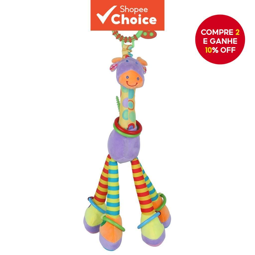 BRINQUEDO MUSICAL DE PENDURAR EM FORMA DE GIRAFAS COM CHUPETA - MULTICOLORIDO