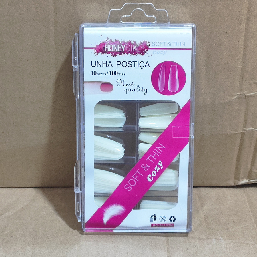 Unhas Tips Profissional Honey Girl 100 Unidades Bailarina