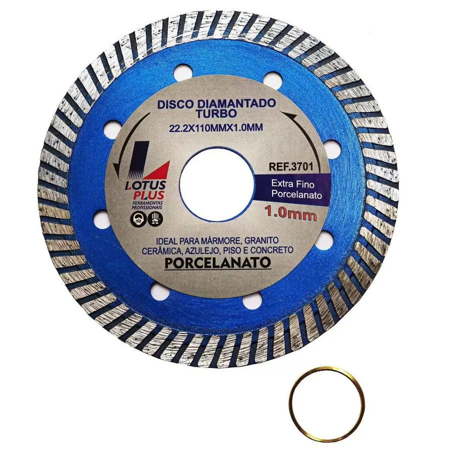 Disco Diamantado Turbo Porcelanato Extra Fino 110mm Lotus - 5 Un