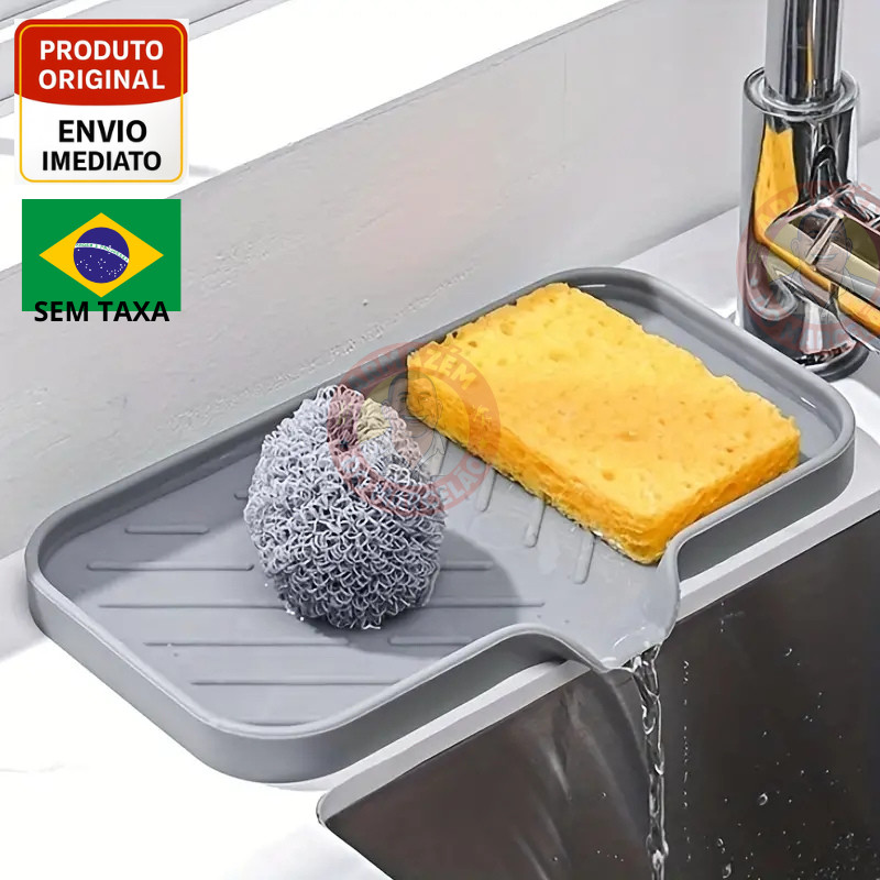 Bandeja de pia de cozinha de Silicone de 1 peça, saboneteira com cabeça de drenagem, almofada de drenagem de lavadora de em Oferta na Shopee