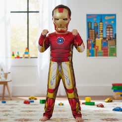 Fantasia HOMEM DE FERRO INFANTIL LONGA COM ENCHIMENTO E MASCARA DE PLASTICO IDENTICA AO FILME