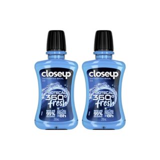 Kit 2 Antisséptico Bucal Closeup Ice com Álcool 250ml em Oferta na Shopee