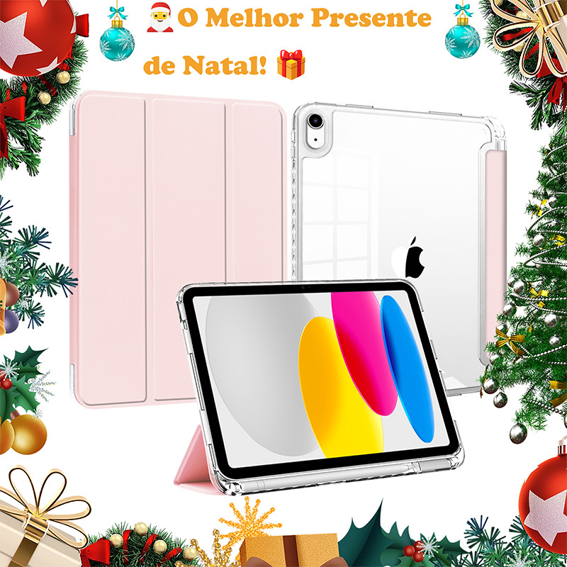Capa Magnética Anti-Queda com Suporte 3-Fold para iPad 11ª (A16), 10ª, Samsung Tab S6 Lite, A9 Plus, S10FE, S9FE, S9