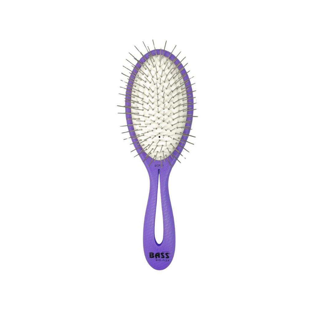 Escova Pet Cachorro Gato Bio-Flex Bass Hydra Com Pinos de Metal Sem Bolinhas - Roxo