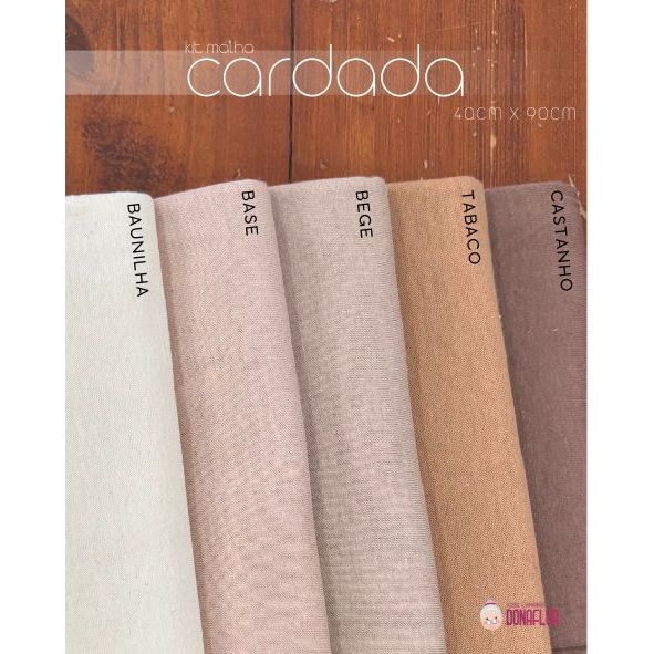 KIT MALHA CARDADA TONS PELE 100%ALG - 5RECORTES 40X90CM em Oferta na Shopee