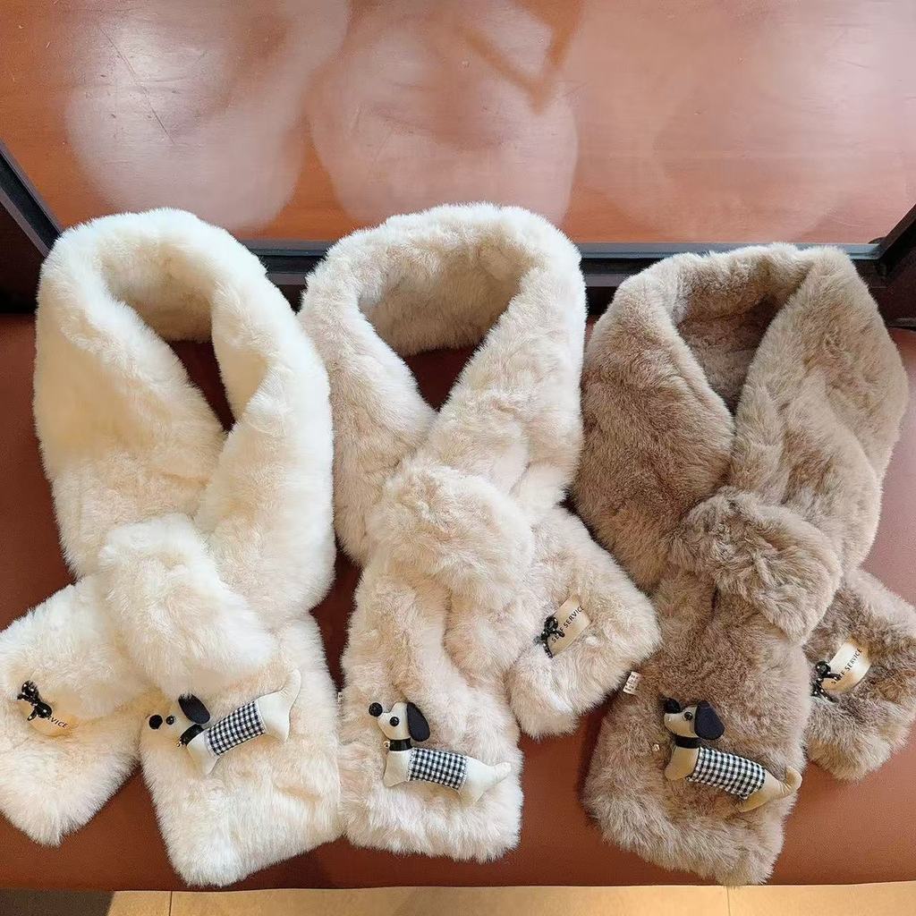 Filhote de cachorro dos desenhos animados cachecol de pelúcia meninas inverno versão coreana moda quente pescoço proteçã