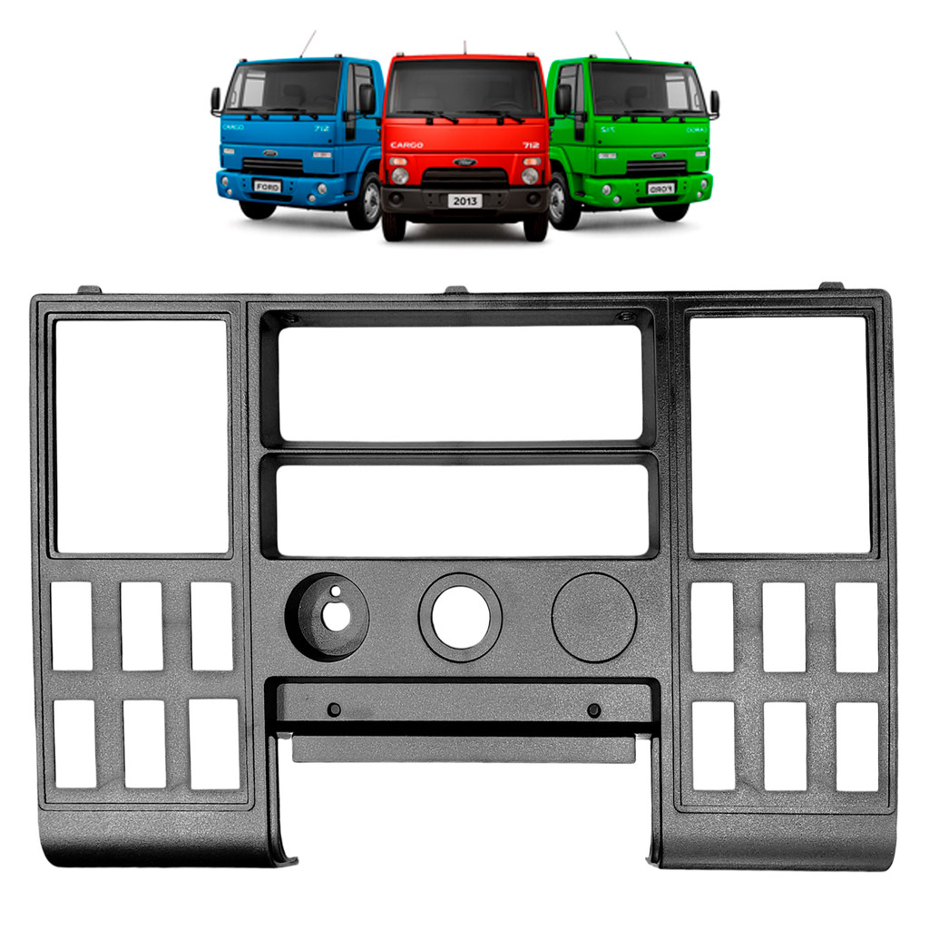 Moldura Central Rádio Ford Cargo Exceto Moderno Grafite