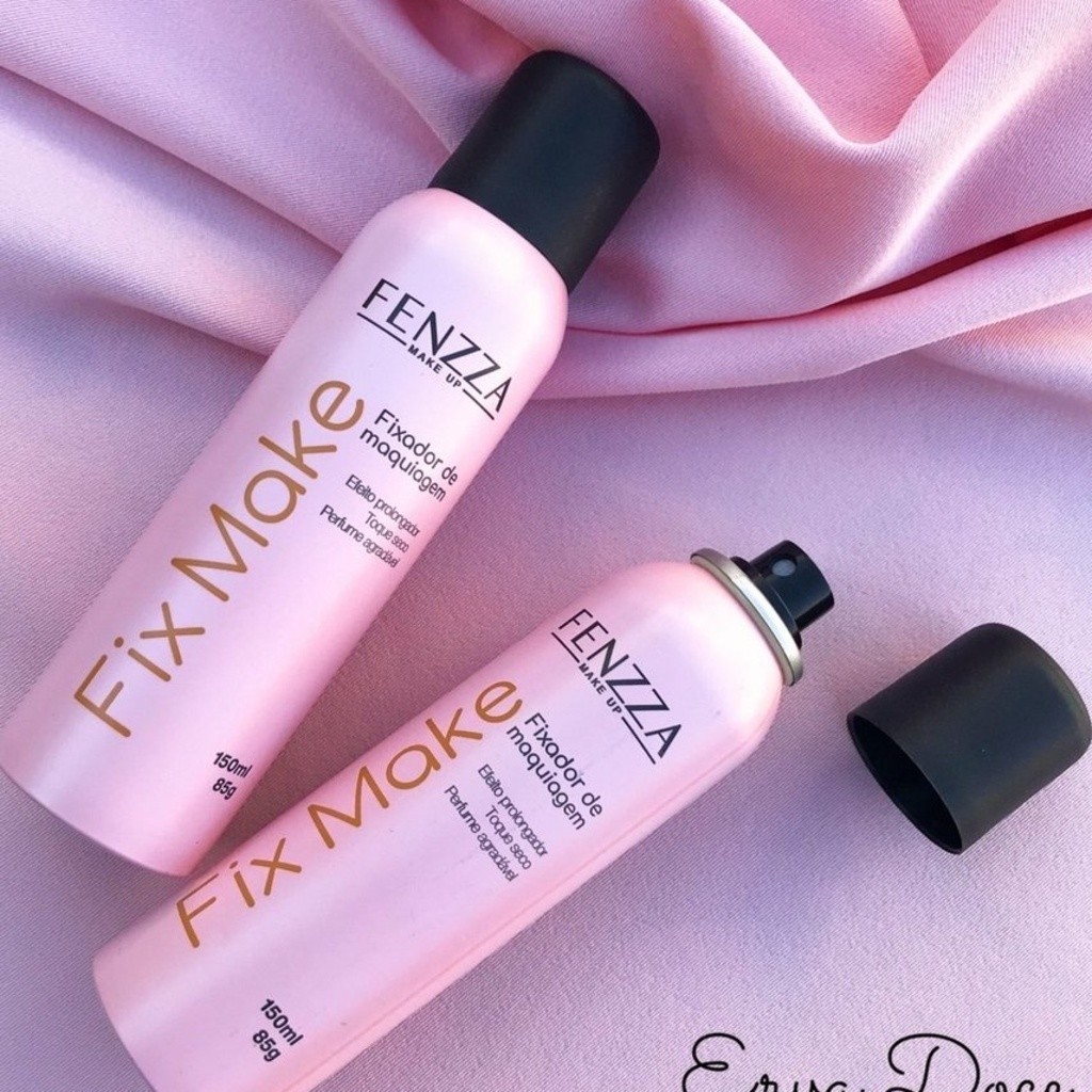 Kit C/1/2/3 Fixador de Maquiagem Fenzza Fix Make Spray Toque Seco e Efeito Prolongador Maquiagem Controle de Oleosidade