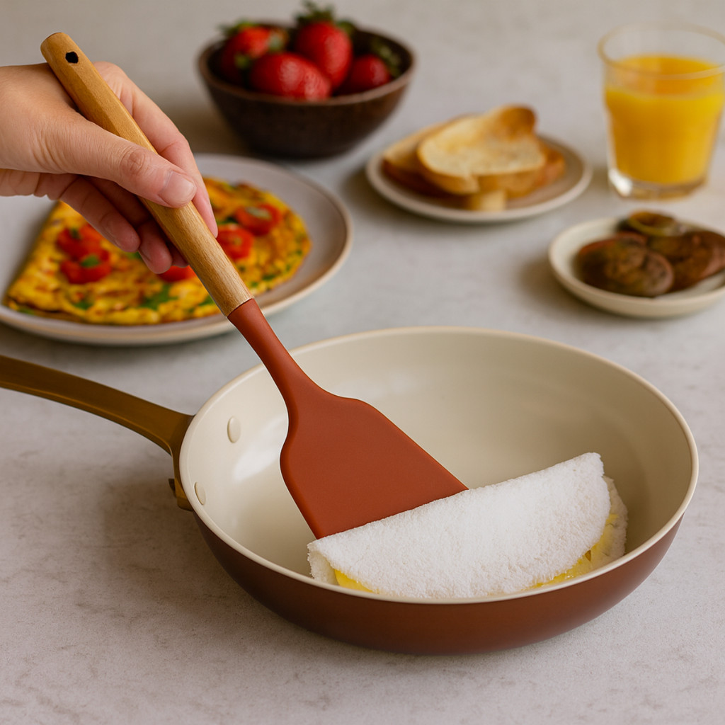Espatula de silicone para cozinha casa Cucina De Silicone Cabo Madeira 32cm terracota - Fracalanza em Oferta na Shopee