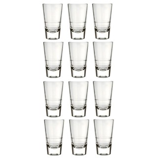 Jogo 12 Copos Dose 100ml Nadir Vidro Transparente Caninha Shot Cachaça Uso em Bar Restaurante e Degustação