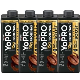 Kit 4 YoPRO Energy Boost UHT Café Expresso 15g de Proteínas 250ml em Oferta na Shopee