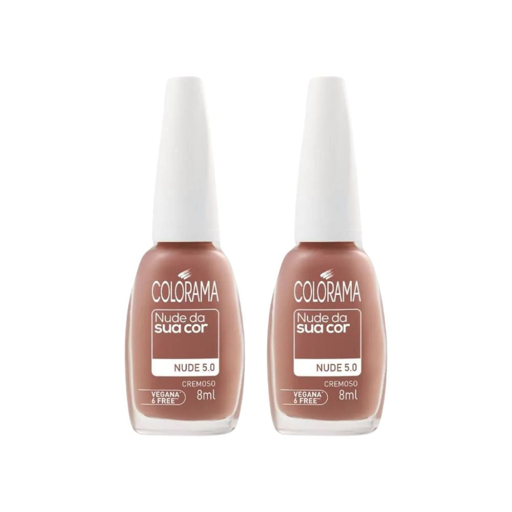 Kit 2 Esmalte Colorama Nude Da Sua Cor 5.0 com 8ml em Oferta na Shopee