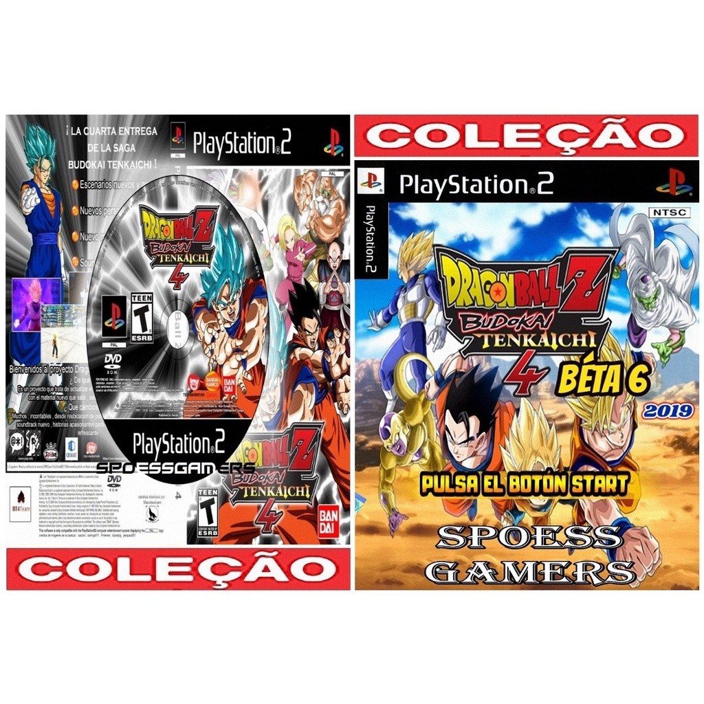 Jogo Ps 2 Dragon Ball 4 Mod Béta 5 + Beta 6 Latino Ps2  2 Dvds
