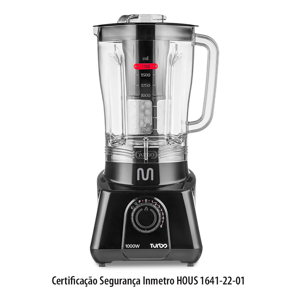 Liquidificador 2,6L Turbo 8 Velocidades 1000W Preto - Multi