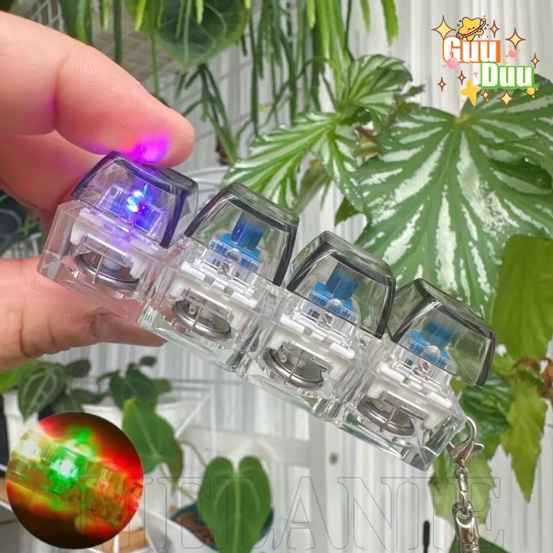[Guudu] Chaveiro Com Botão De Teclado-Clicker Emissor De Luz-Brinquedos Criativos Para Alívio Do Estresse-Brinquedo Mecâ