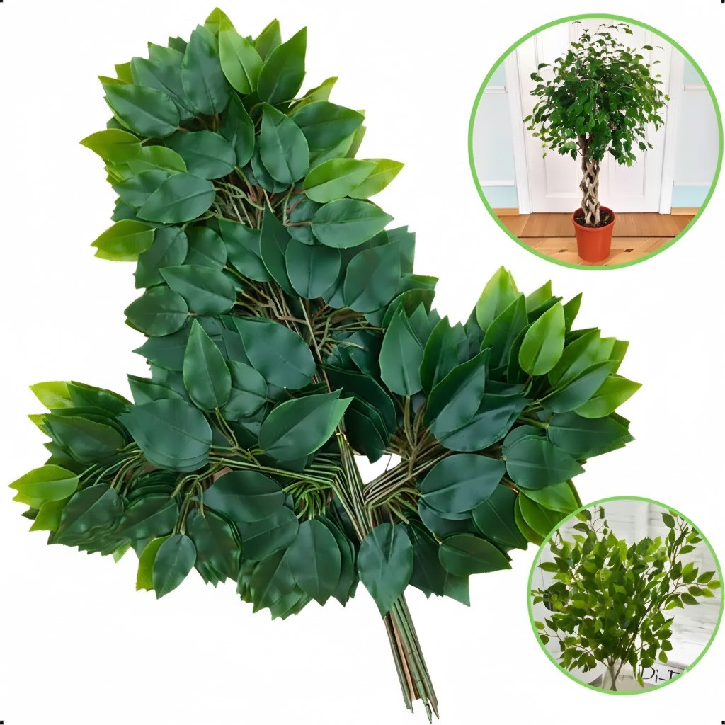 Kit Flores Artificiais Folhagem Ficus Decoração com 12 Unidades em Oferta na Shopee