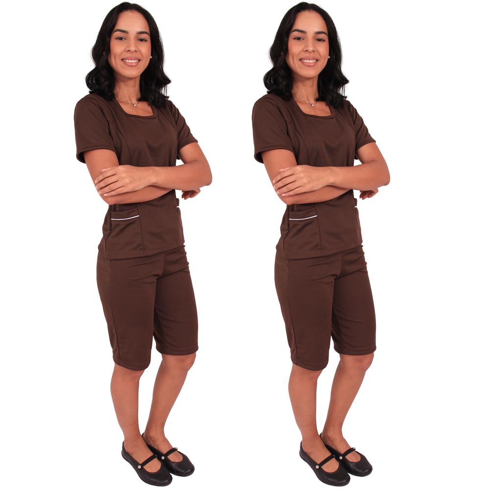 2 Conjuntos Helanca Uniforme Babá Domestica Empregada Copa