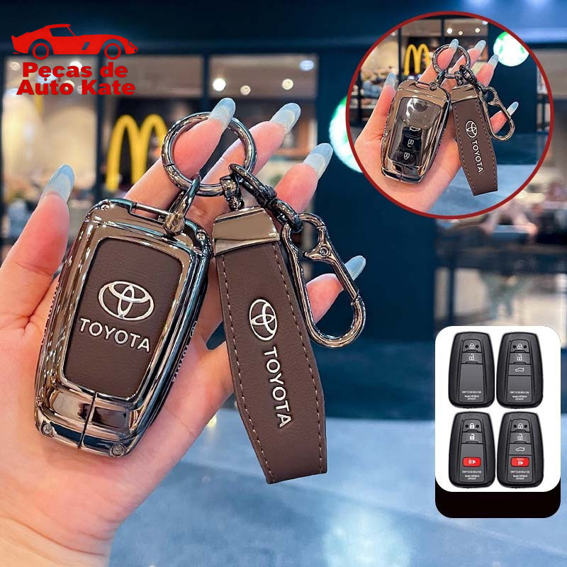 Capa de Chave de Carro para Toyota Corolla Cross Altis Camry RAV4 SUV Sem Chaveiro Chave de Entrada Inteligente 5671 069