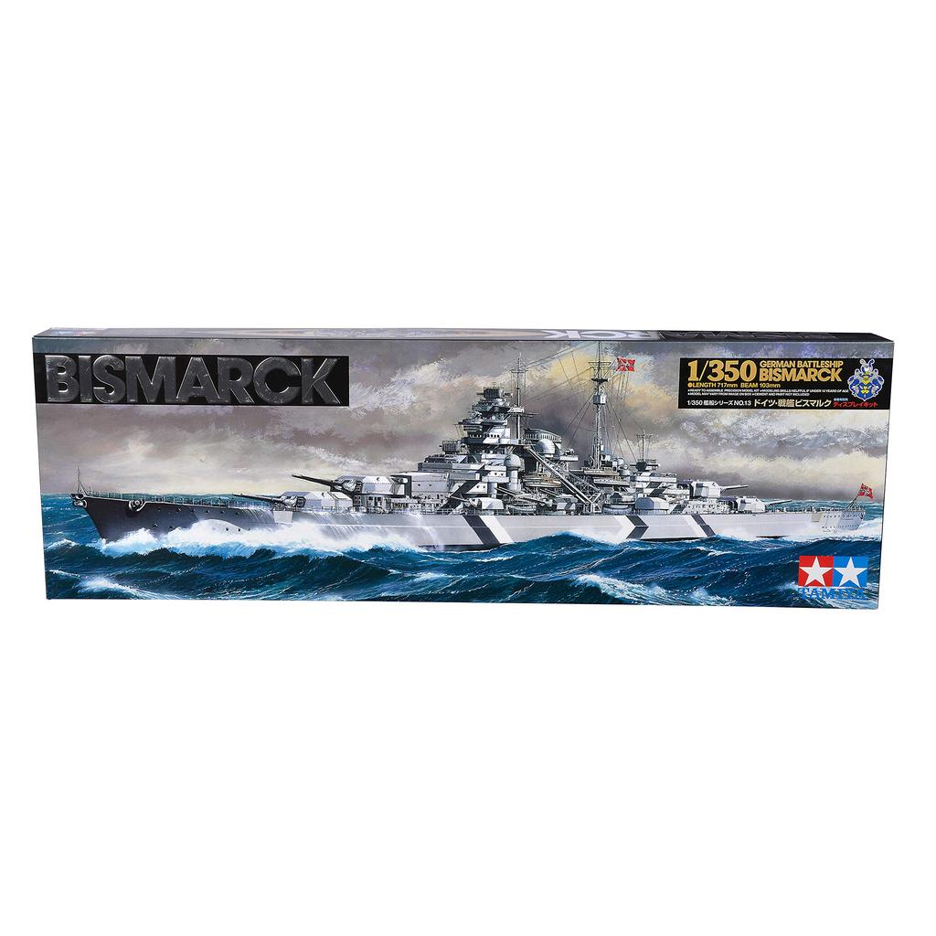 Tamiya 1350 Navio Série No13 Navio de Guerra da Marinha Alemã Bismarck Modelo de Plástico 78013