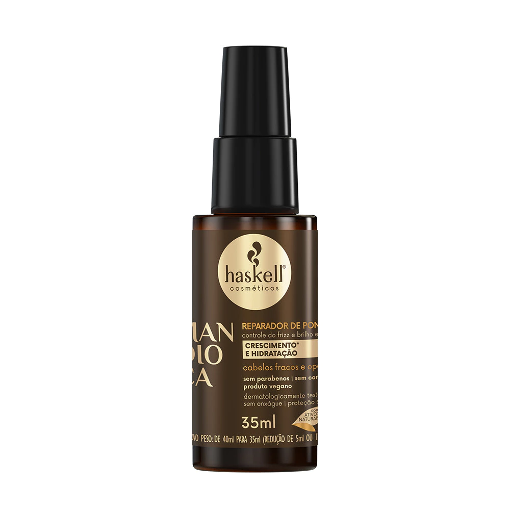 Reparador de Pontas 35ml Haskell | Maciez, brilho extra e controle do frizz para cabelos fracos e opacos