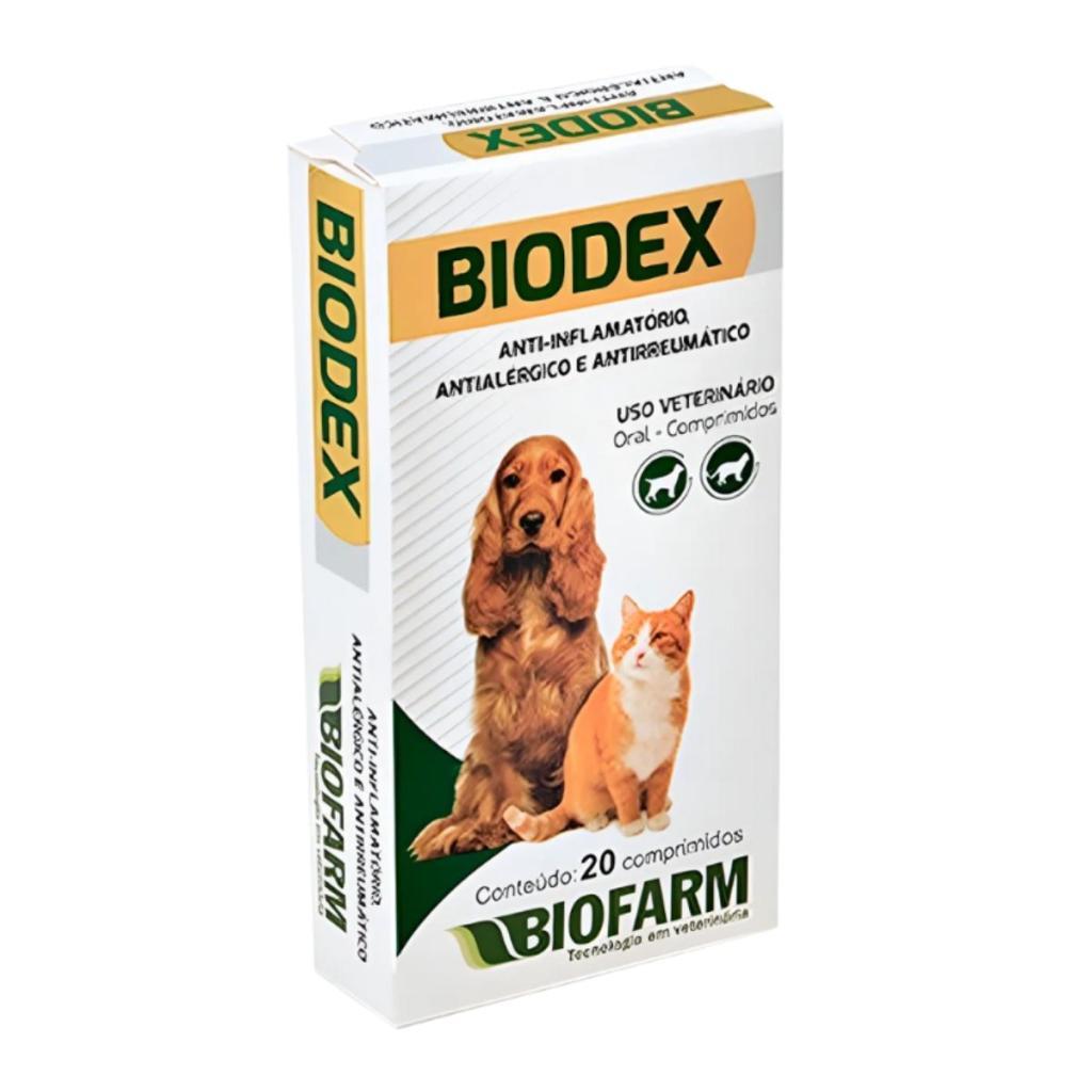 Biodex 20 comprimidos Anti-Inflamatório Para Cães e Gatos - Biofarm em Oferta na Shopee