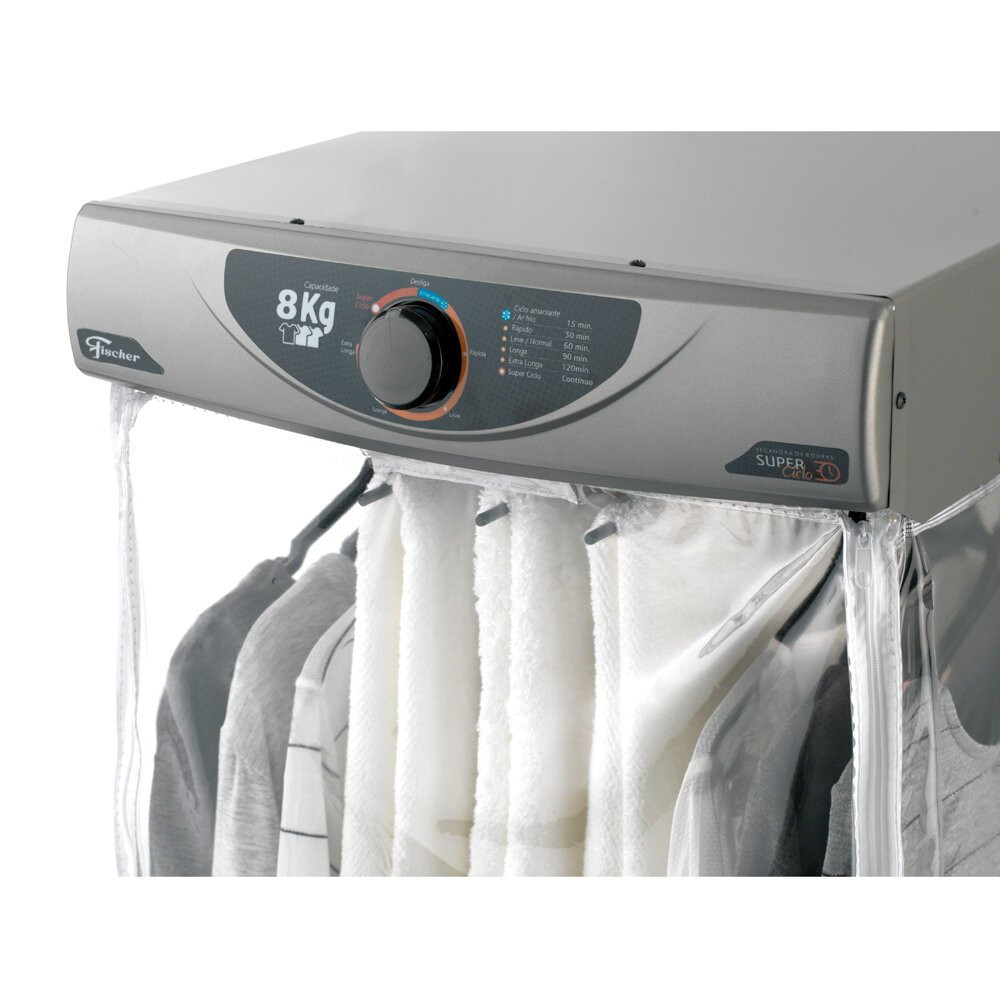 Secadora de Roupas de Parede Fischer 8 kg, Super Ciclo, Prata