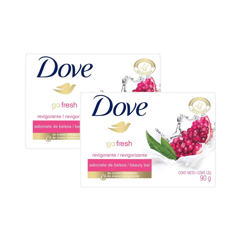 Kit 2 Sabonete em Barra Dove Go Fresh Romã e Verbena com 90g em Oferta na Shopee