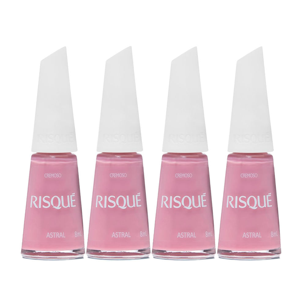 Kit 4 Esmalte Risqué Rosas Cremoso Astral 8ml em Oferta na Shopee