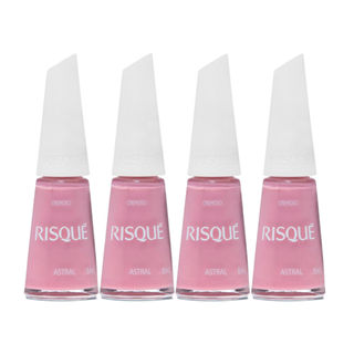 Kit 4 Esmalte Risqué Rosas Cremoso Astral 8ml em Oferta na Shopee